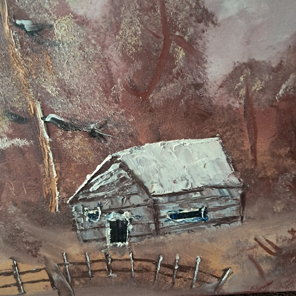 Bob Ross Inspired Hand Painted Canvas Oil Paint Landscape Woods - Picture 4 of 6